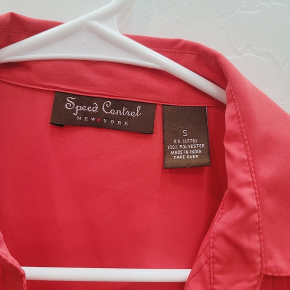 Speed Control Coral Orange Button Down Dress Women's Size Small - Picture 2 of 9